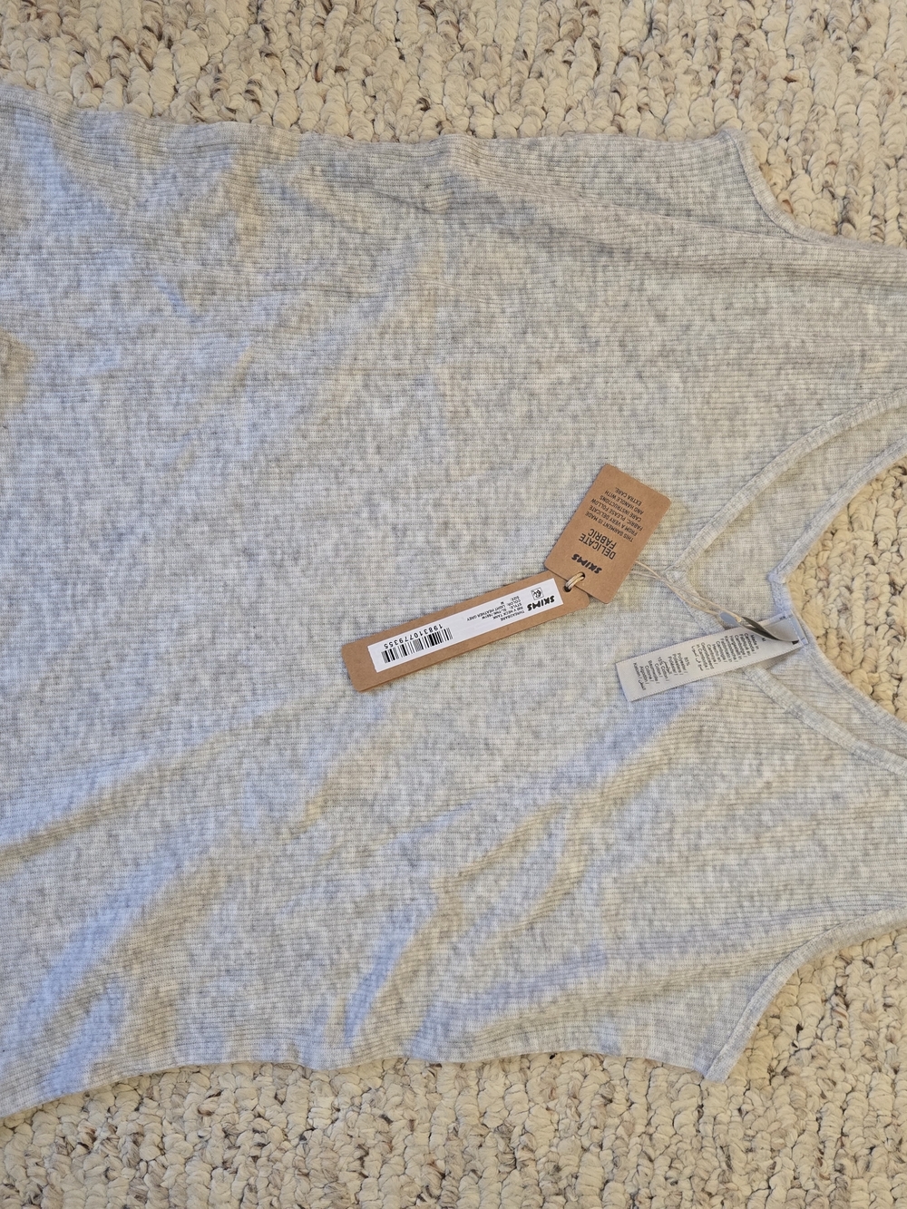 Light Heather Gray Ribbed V-Neck Tank Skims